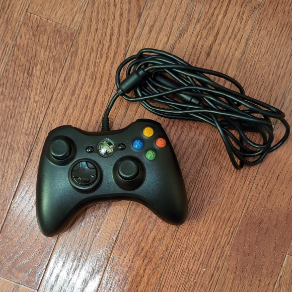 Microsoft XBOX 360 Wired USB Video Game Controller Black OEM - Picture 1 of 7